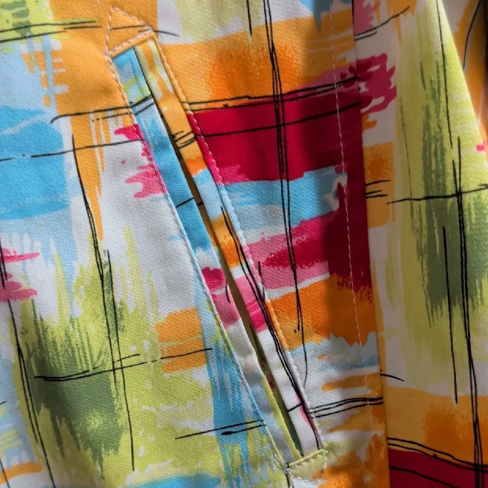 Color Splash Cropped Jean Jacket - Multicolor - Picture 3 of 9